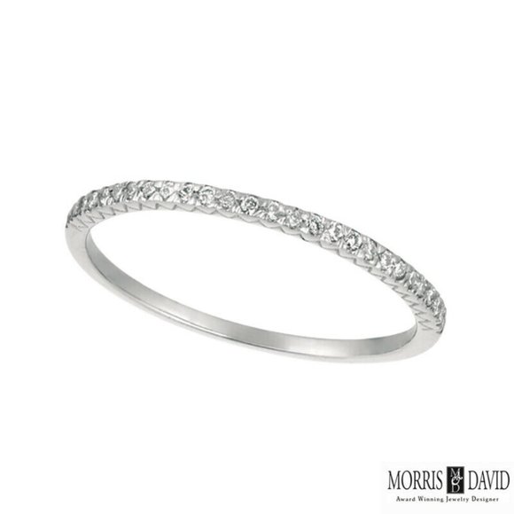 0.15 Carat Natural Diamond Ring Band in 14K White Gold